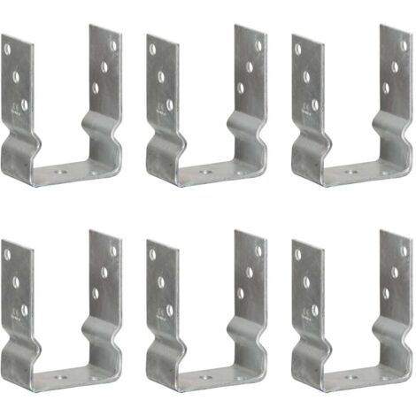 Pfostenträger 6 Stk. Silbern 10×6×15 cm Verzinkter Stahl vidaXL