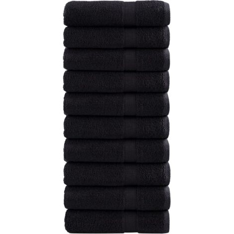 Premium-Handtücher SOLUND 10 Stk. Schwarz 50x100 cm 600 g/m² vidaXL