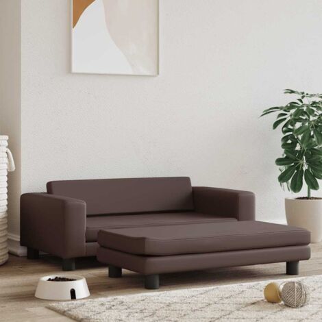 vidaXL Dog Bed with Extension Brown 100x50x30 cm Faux Leather