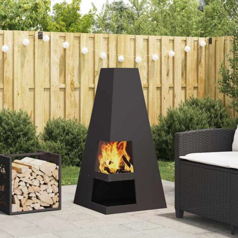 Feuerstelle Schwarz 50 x 50 x 100 cm Stahl vidaXL