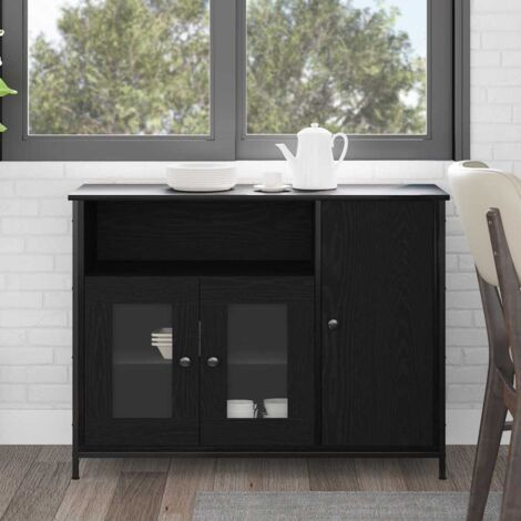 Sideboard Schwarz Eiche 100x35x75 cm Holzwerkstoff vidaXL504248