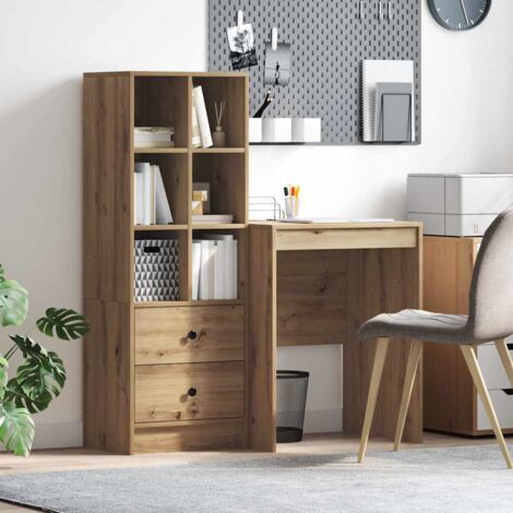 Schreibtisch mit Stauraum 2 pcs Artisan-Eiche Holzwerkstoff vidaXL