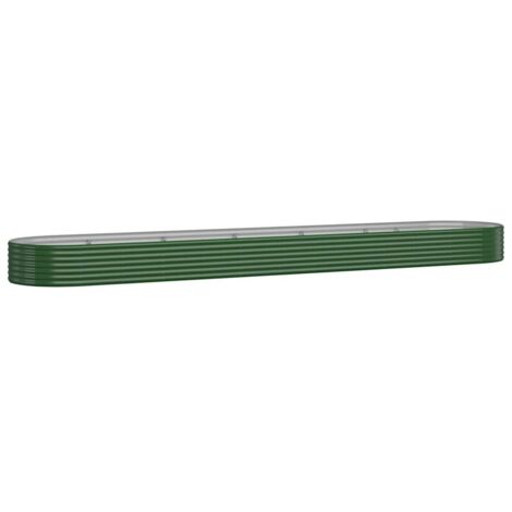 vidaXL Garden Raised Bed Galvanised Steel 507x100x36 cm Green