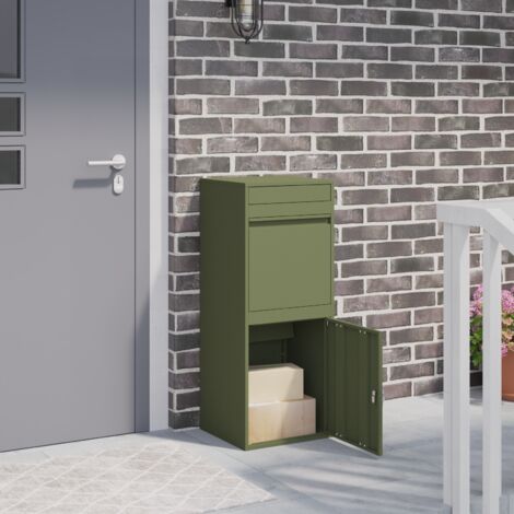 Paketdrop-Box Olivgrün 41 x 38 x 103 cm Stahl vidaXL
