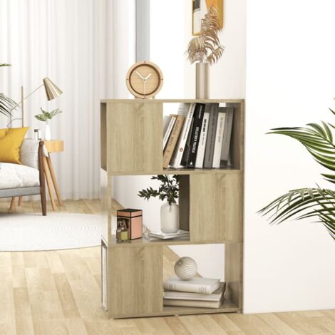 vidaXL Book Cabinet Room Divider Sonoma Oak 60x24x94 cm Engineered Wood