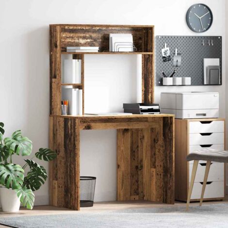 Schreibtisch mit Regal Altholz 91 x 50 x 149 cm Holzwerkstoff vidaXL