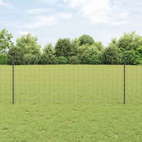vidaXL Welded Wire Fence 10 x 1 m (W x H) PVC-Coated Steel Grey Mesh
