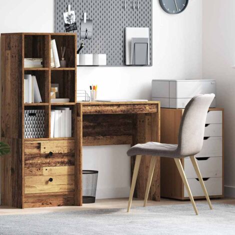 Rustikaler Schreibtisch Altes Holz Spanplatte Klein Stauraum vidaXL567050