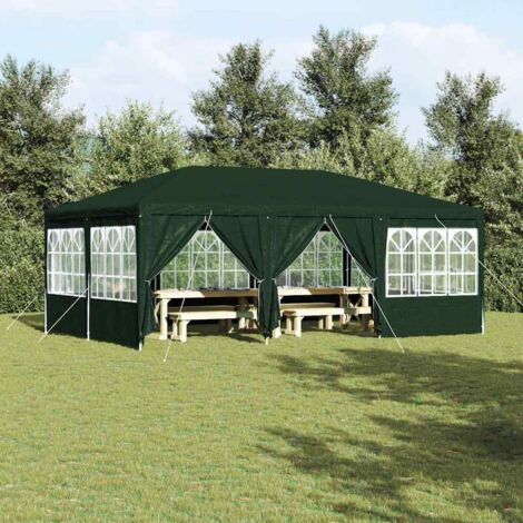 Party-Zelt Grün und Weiß 600 x 400 x 266 cm Polyester und Stahl vidaXL