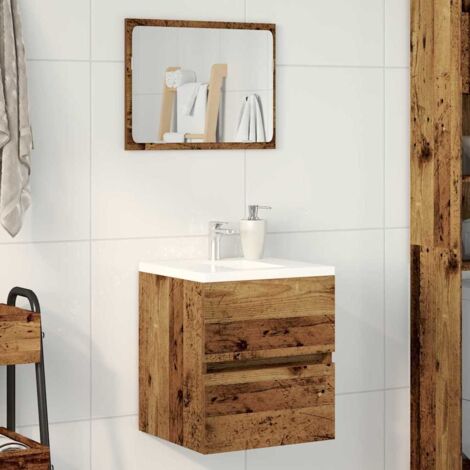 Badezimmer-Waschbeckenschrank Altholz-Optik 41x38,5x45 cm Holzwerkstoff vidaXL