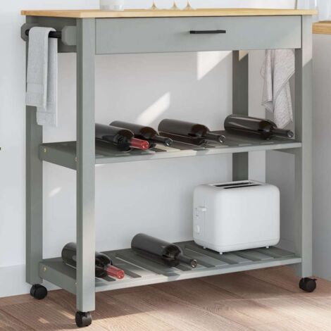 vidaXL Kitchen Trolley MONZA 84x40x88.5 cm Solid Wood Pine