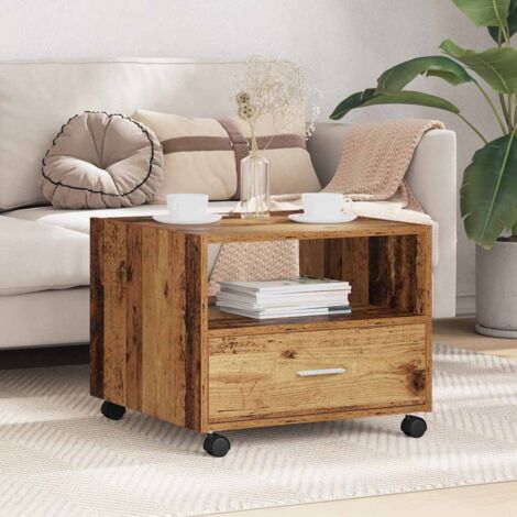 Couchtisch mit Schubladen Altholz 55 x 55 x 45 cm Holzwerkstoff vidaXL