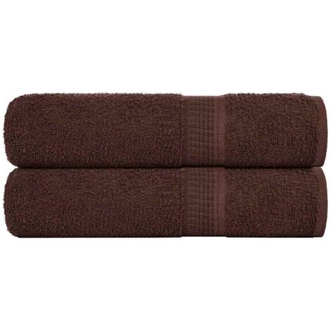 vidaXL Hand Towels "FROGN" 2 pcs Brown 50x100 cm 360 gsm