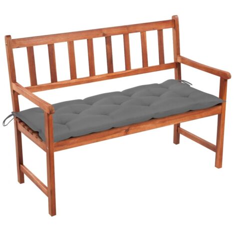 vidaXL Garden Bench with Cushion 120 cm Solid Acacia Wood (41448+314945)