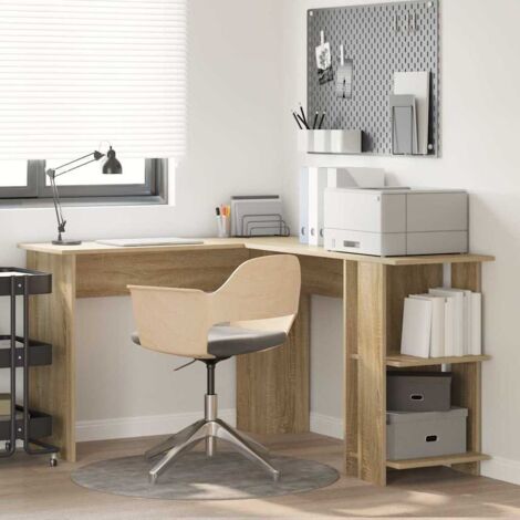 Eckschreibtisch mit Stauraum Sonoma-Eiche 140 x 113,5 x 75 cm vidaXL