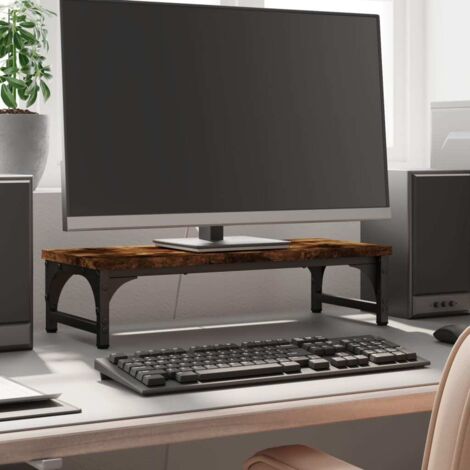 vidaXL Monitor Stand Smoked Oak 55x23x14 cm Engineered Wood