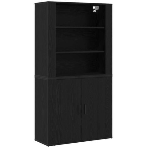 Highboard Schwarz Eichen-Optik 80 x 33 x 150 cm Holzwerkstoff vidaXL