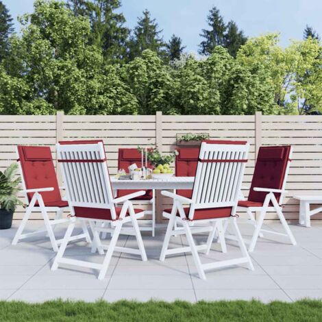 Hochlehner-Auflagen 6 Stk. Weinrot Oxford-Gewebe vidaXL