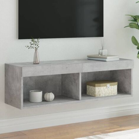 TV-Schrank mit LED-Leuchten Betongrau 100x30x30 cm vidaXL78870
