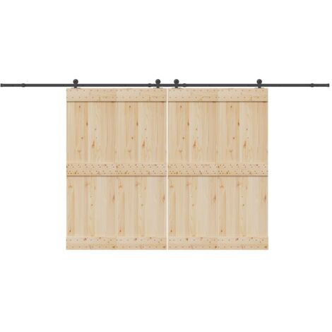 Schiebetürbeschlag-Set 213,5 cm Stahl Schwarz vidaXL565680