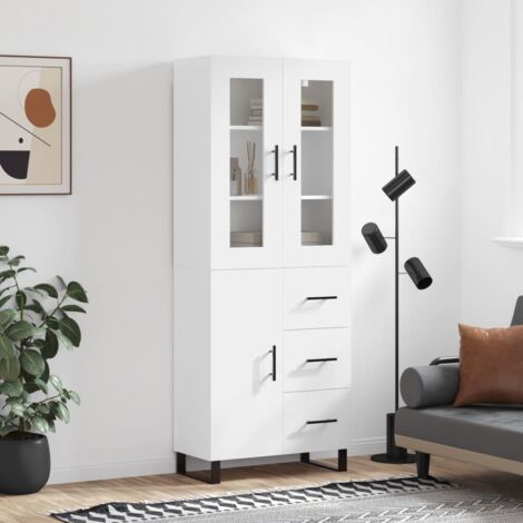 vidaXL Highboard White 69,5x34x180 cm Engineered Wood (1/5)