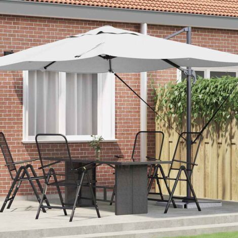 Ampelschirm Roma Beige und Schwarz 352 x 251 x 260 cm vidaXL