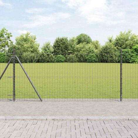 vidaXL Welded Wire Fence with Concrete Base 10 x 1 m (W x H)