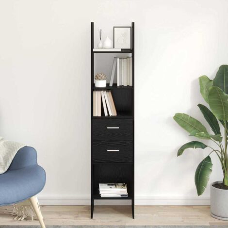 Bücherregal Schwarz Eichen-Optik 40 x 35 x 180 cm Holzwerkstoff vidaXL