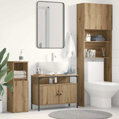 vidaXL  Bathroom Sink Cabinet  with Storage Artisan oak 80 x 30 x 60 cm