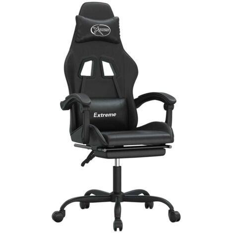 Gaming-Stuhl mit Fußstütze Drehbar Schwarz Kunstleder vidaXL