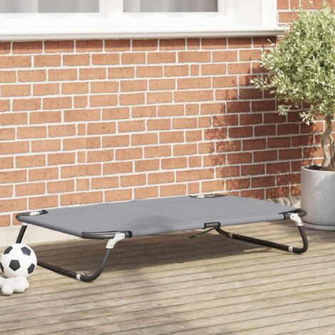 Hundebett Hellgrau 90 x 55 x 18 cm Oxford-Gewebe und Stahl vidaXL