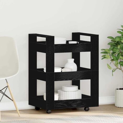 Küchenwagen Schwarz Eiche 60x45x80 cm Holzwerkstoff vidaXL270935