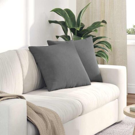 vidaXL Sofa Pillows 2 pcs Dark Grey 50 x 50 cm Fabric (1/5)