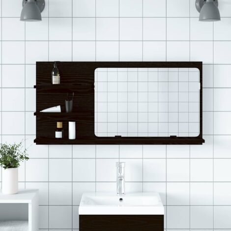 Badezimmer-Spiegelschrank Schwarze Eiche 90 x 11 x 45 cm Holzwerkstoff vidaXL