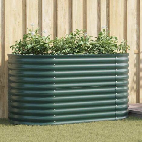 vidaXL Raised Bed Green 160 x 80 x 81 cm Steel