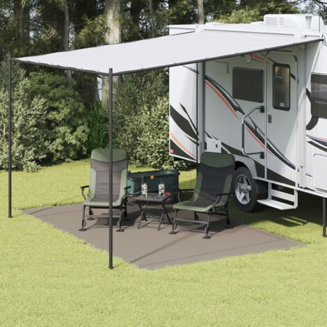 vidaXL Tent Carpet Folding Manual Light Grey 400 x 250 cm Polyethylene