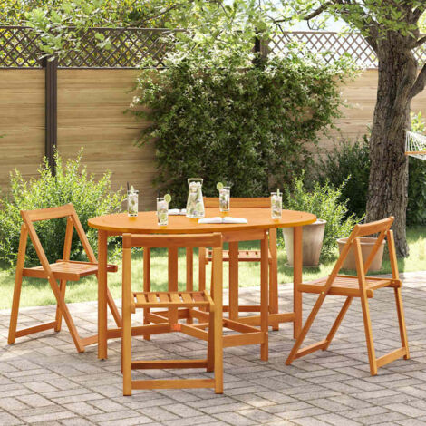 Klappbarer Gartentisch Schmetterling 110x60x72 cm aus massivem Akazienholz oval vidaXL237196