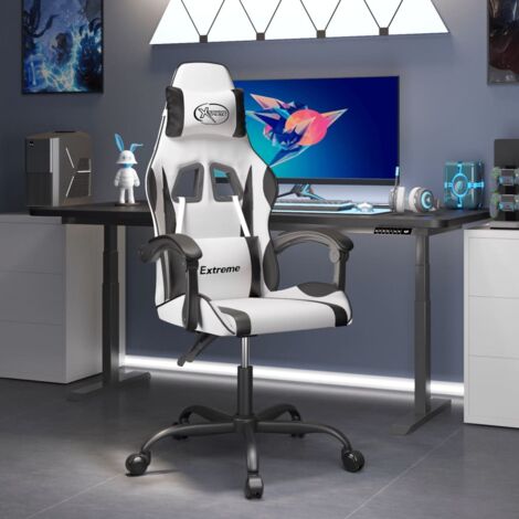 Gaming-Stuhl Drehbar Weiß und Schwarz Kunstleder vidaXL (1/5)
