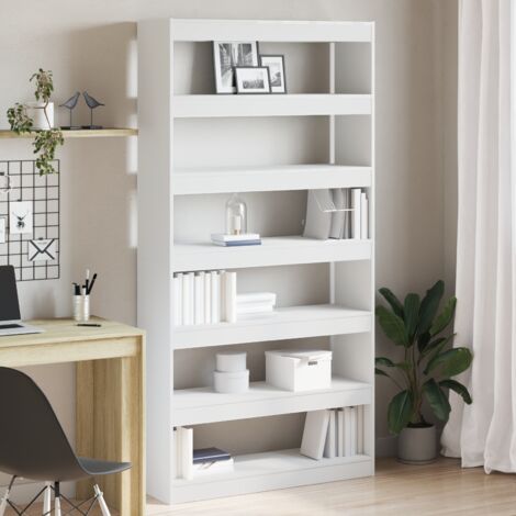vidaXL  Book Cabinet  White 100 x 30 x 198 cm Engineered Wood