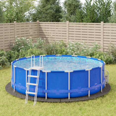 Pool-Bodentuch Hellgrau Ø458 cm Polyester Geotextil vidaXL