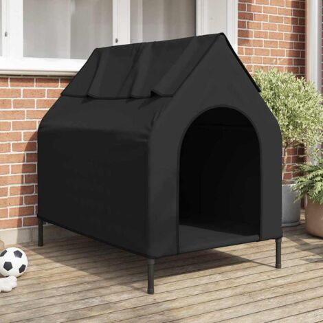 Hundehütte Schwarz 110 x 75 x 107,5 cm Oxford-Gewebe und Stahl vidaXL