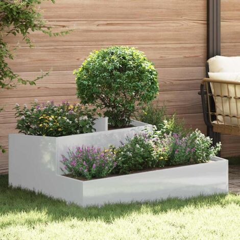 Gartenblumentopf Silber 100 x 100 x 50 cm Verzinkter Stahl vidaXL