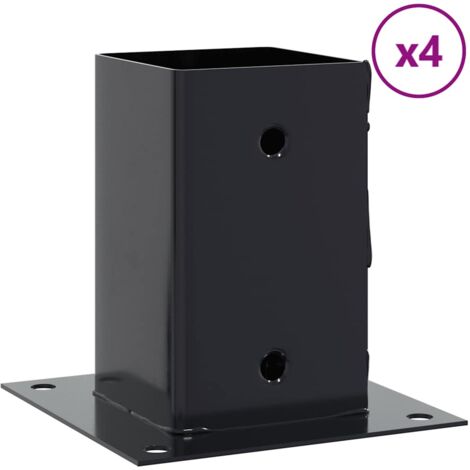 vidaXL Post Bases Square 4 pcs Anthracite 91x91 mm Powder-coated Steel (1/5)