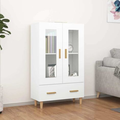 Hoher Buffet Weiß 70x31x115 cm Ingenieurholz