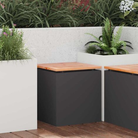 vidaXL  Garden Bench  Black 40 x 40 x 43 cm Steel