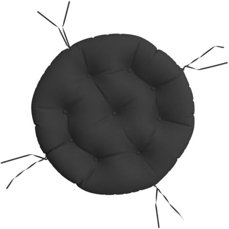 vidaXL Round Cushion Black Ø 60 x11 cm Oxford Fabric