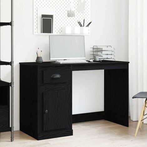 Schreibtisch mit Stauraum Schwarz Eiche 50x115x75 cm vidaXL181837