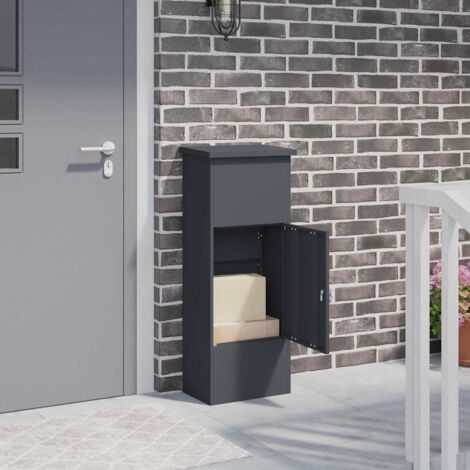 vidaXL  Parcel Drop Box  with Door Anthracite 44.5 x 29 x 110.5 cm Steel