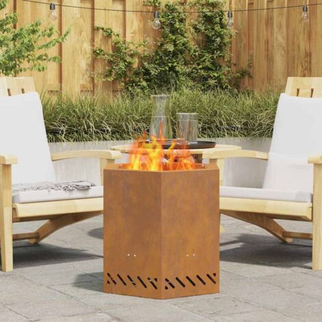 Feuerstelle Rauchfrei Sechseckig 48x48x51 cm Cortenstahl vidaXL137137
