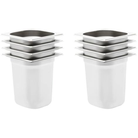 Gastronormbehälter 8 Stk. GN 1/6 200 mm Edelstahl vidaXL